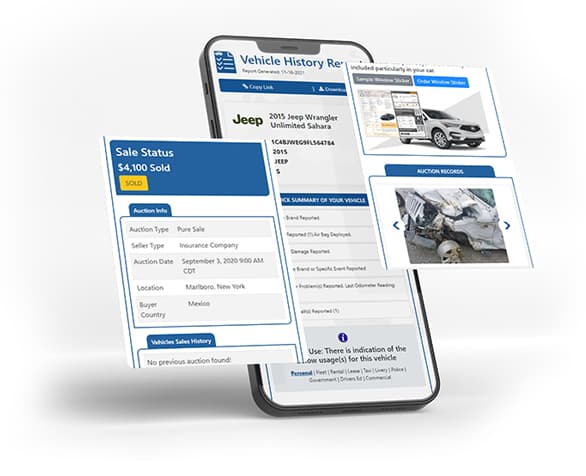 Vehicles Report dashboard mockup