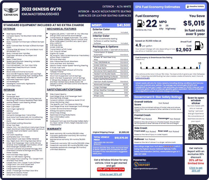 Genesis Window Sticker