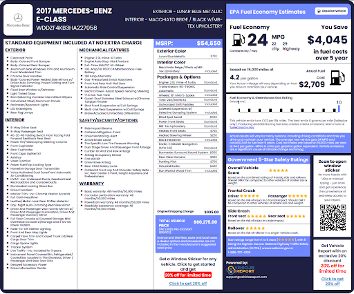 Mercedes-Benz Window Sticker