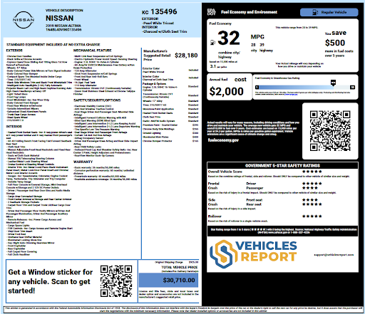 Nissan Window Sticker