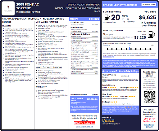 Pontiac Window Sticker