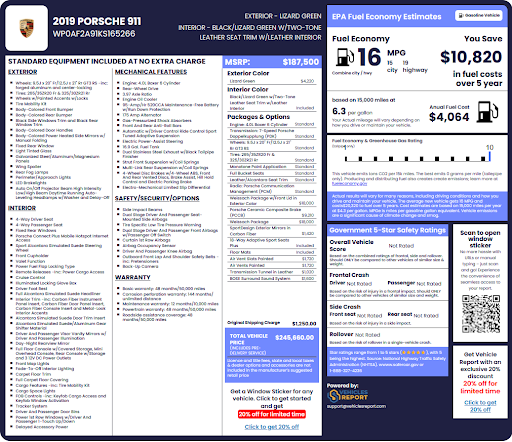 Porsche Window Sticker