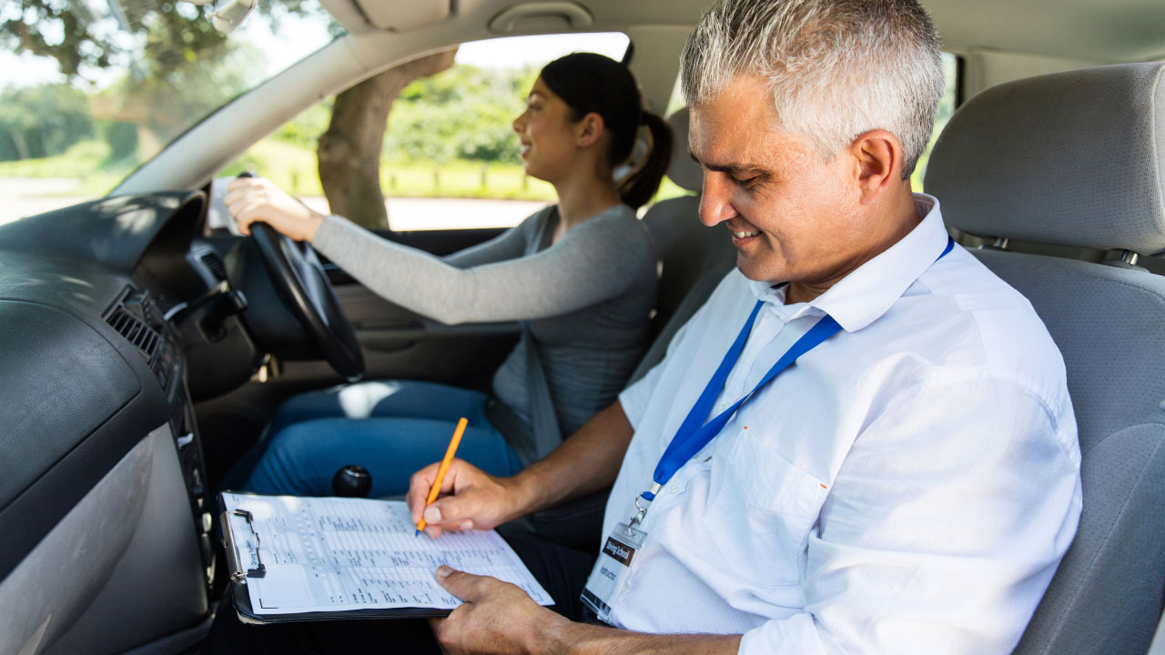 Test driving the used car